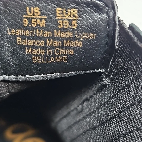 ​NWOT Sam Edelman Bellamie Black Leather Moto Bootie Cowgirl Chunky Heel 9.5 - Picture 13 of 15